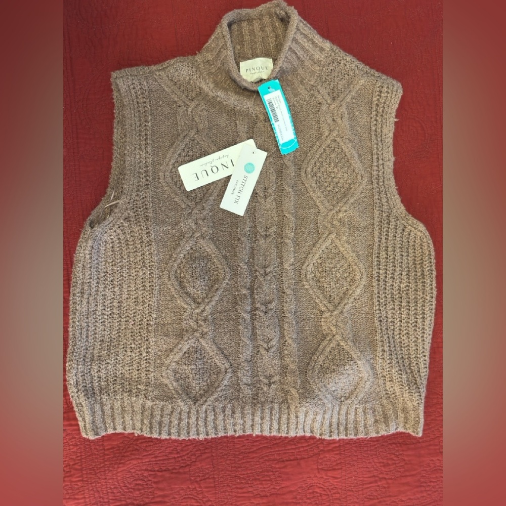 Pique, Robina, mock deck sweater vest, women’s, XL